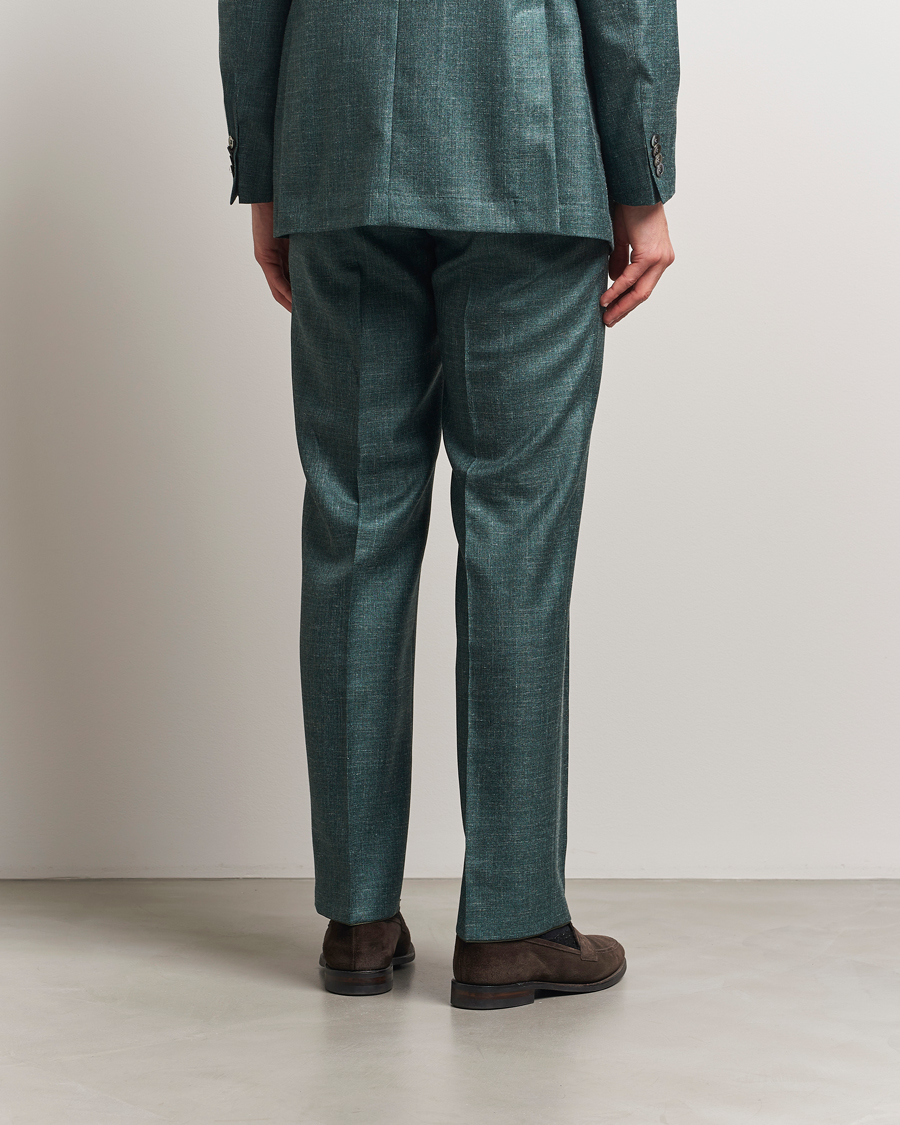 Herren | Hosen | Oscar Jacobson | Del S Wool/Silk/Linen Trousers Green