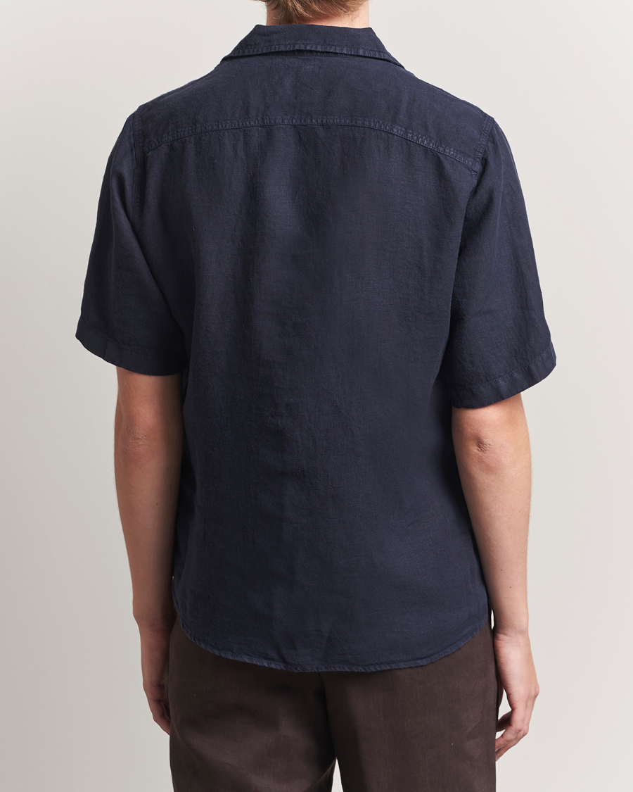 Herren | Hemden | Oscar Jacobson | Reg Fit City Linen Shirt Navy