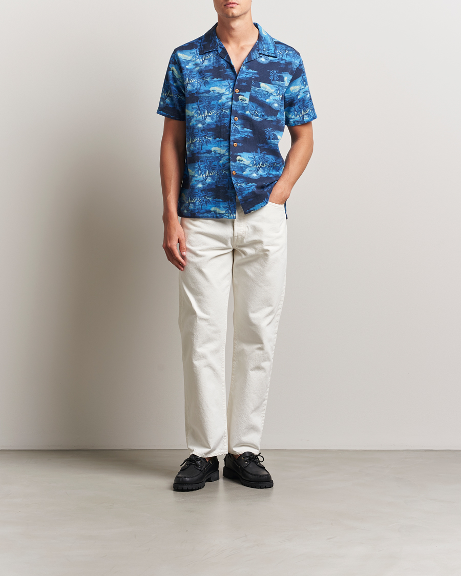 Herren | Hemden | Nudie Jeans | Arvid Pearls Hawaii Shirt Blueberry