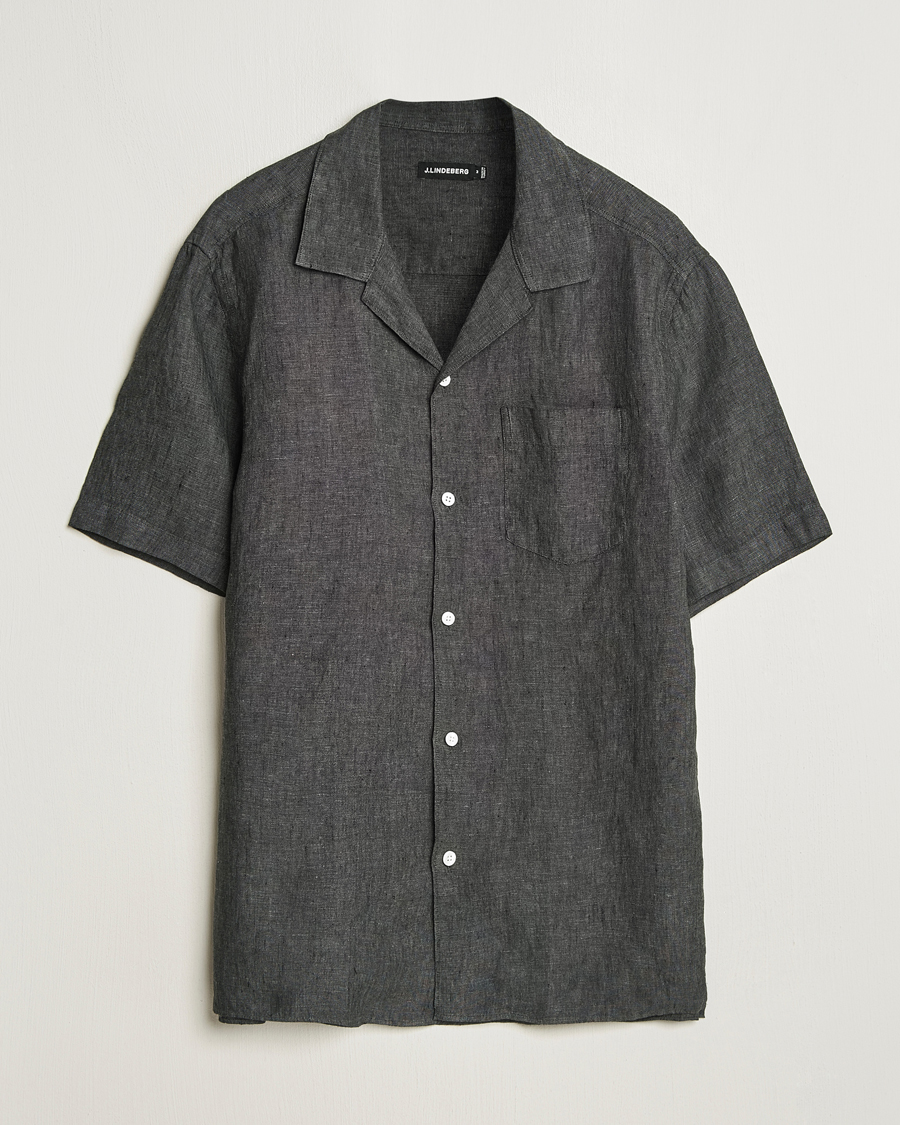 Herren | Hemden | J.Lindeberg | Elio Linen Melange Shirt Black