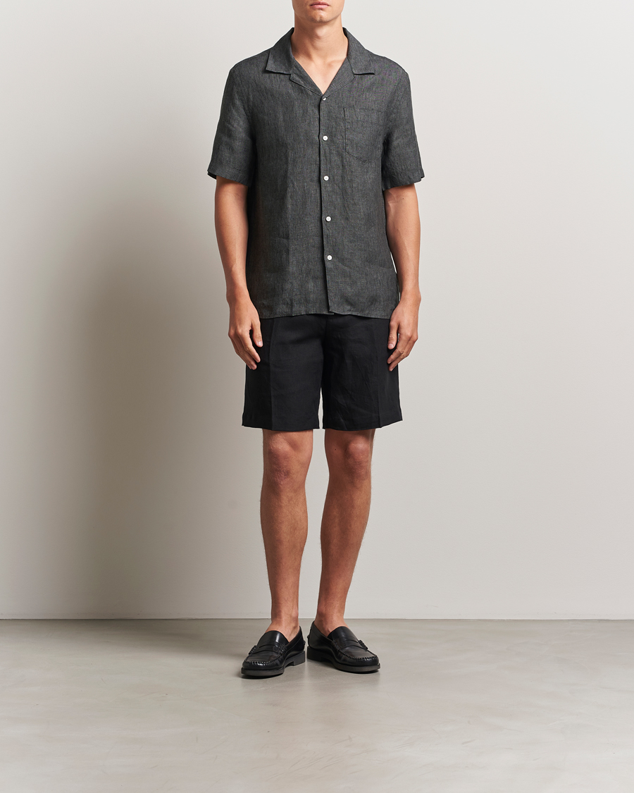 Herren | Hemden | J.Lindeberg | Elio Linen Melange Shirt Black