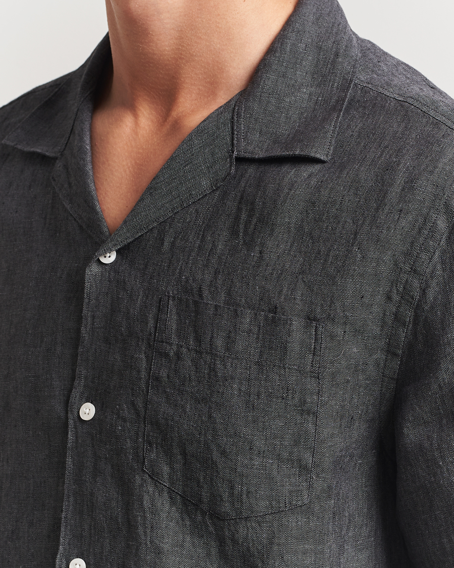 Herren | Hemden | J.Lindeberg | Elio Linen Melange Shirt Black