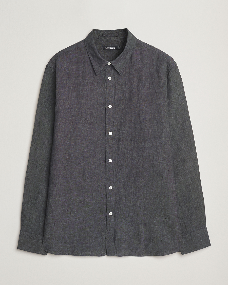 Herren | Hemden | J.Lindeberg | Linen Melange Shirt Black