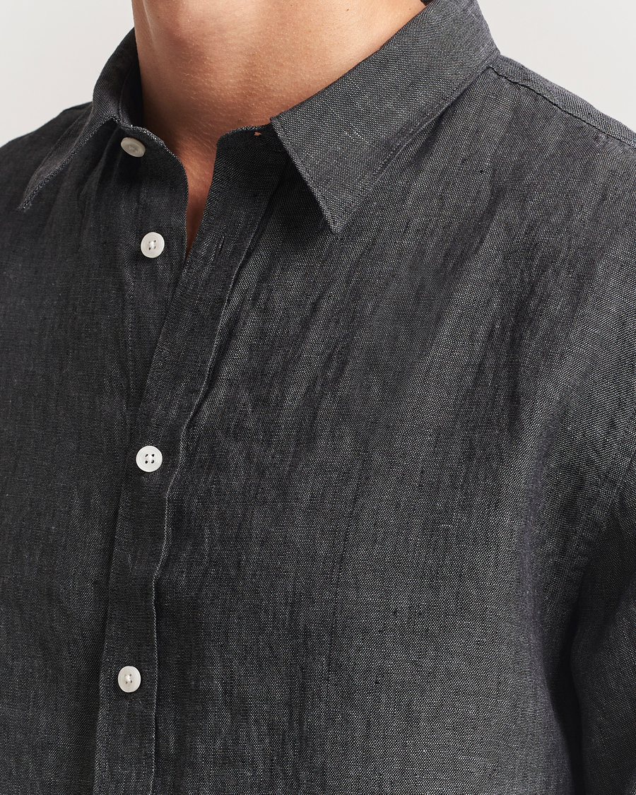 Herren | Hemden | J.Lindeberg | Linen Melange Shirt Black