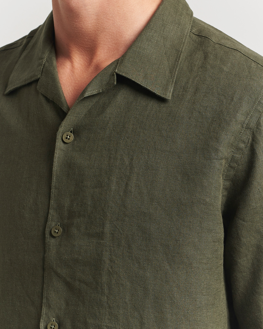 Herren | Hemden | NN07 | Julio Linen Resort Shirt Croc Green
