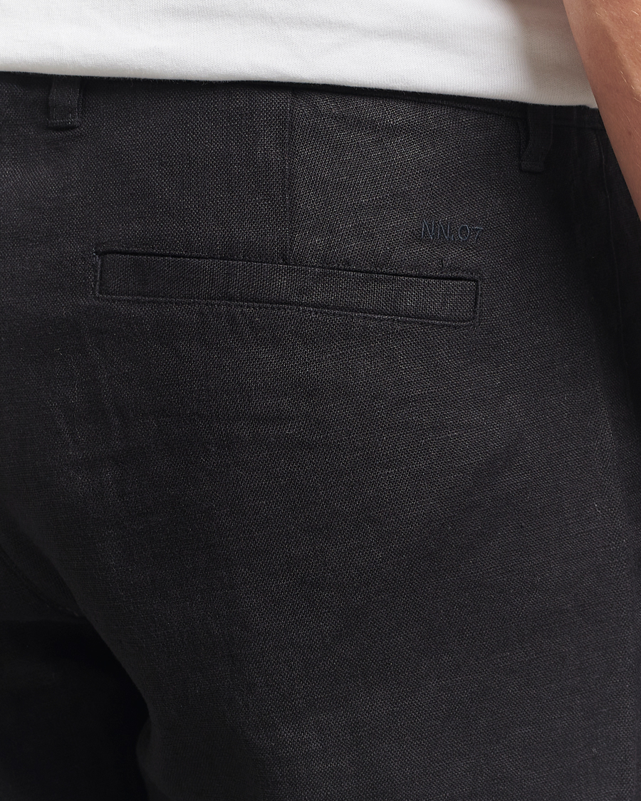 Herren | Hosen | NN07 | Aden Regular Fit Linen Chinos Black