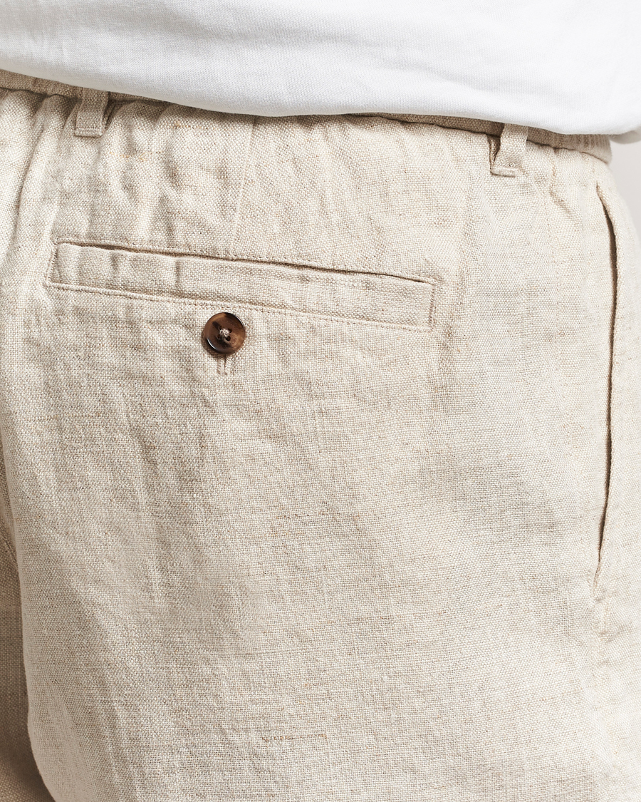 Herren | Shorts | NN07 | Billie Pleated Linen Drawstring Shorts Oat