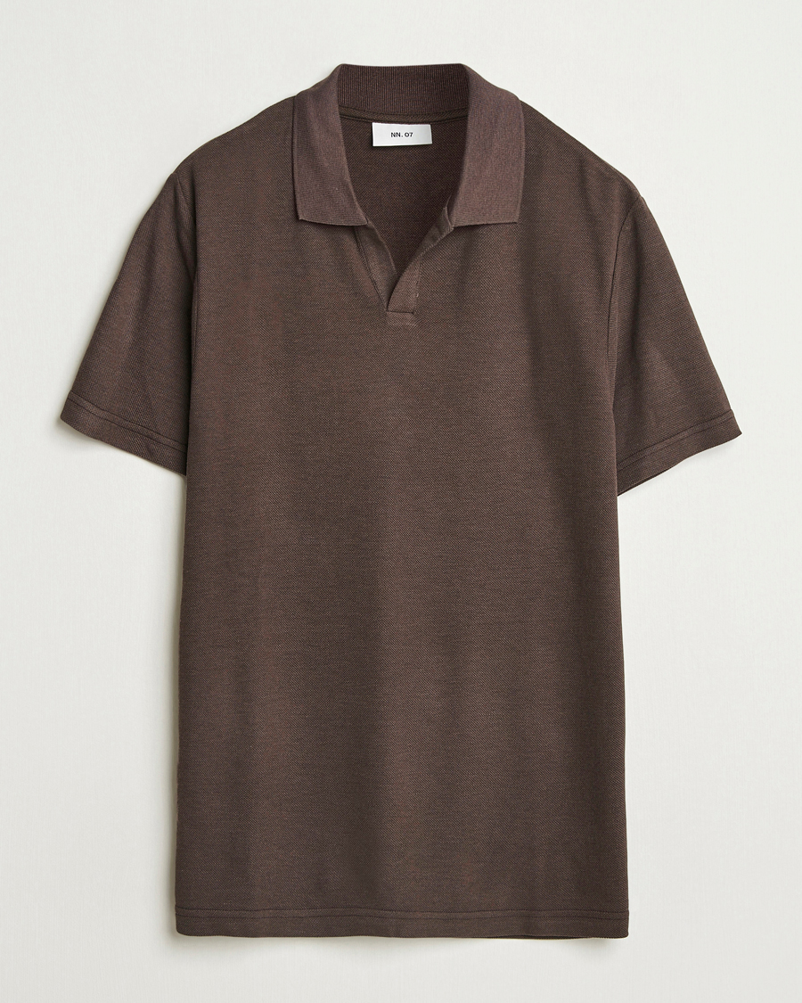 Herren | Poloshirts | NN07 | Paul Cotton/Lyocell Polo Coffee