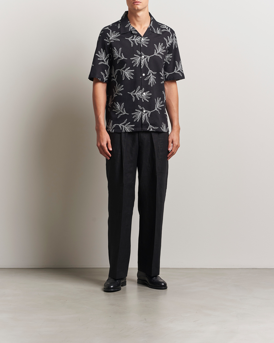 Herren | Hemden | NN07 | Ole Printed Cotton/Lyocell Resort Shirt Black