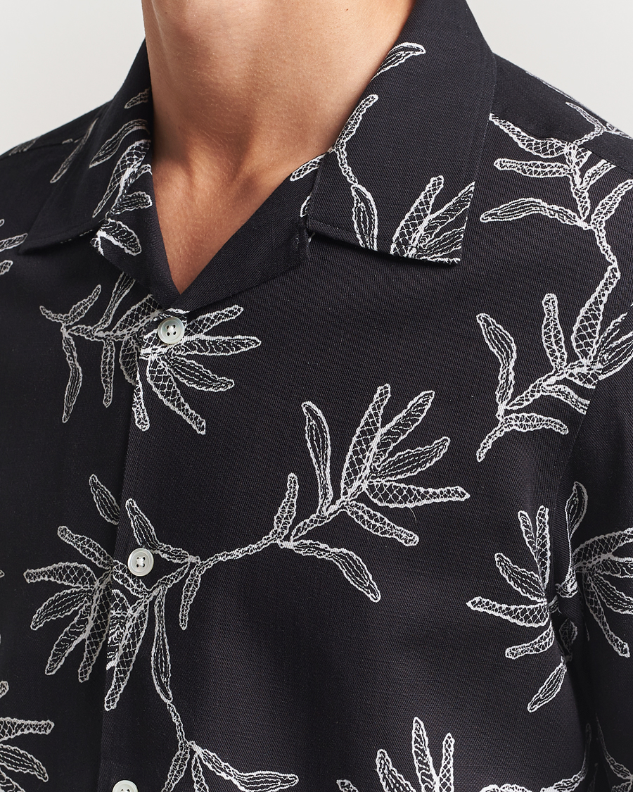 Herren | Hemden | NN07 | Ole Printed Cotton/Lyocell Resort Shirt Black