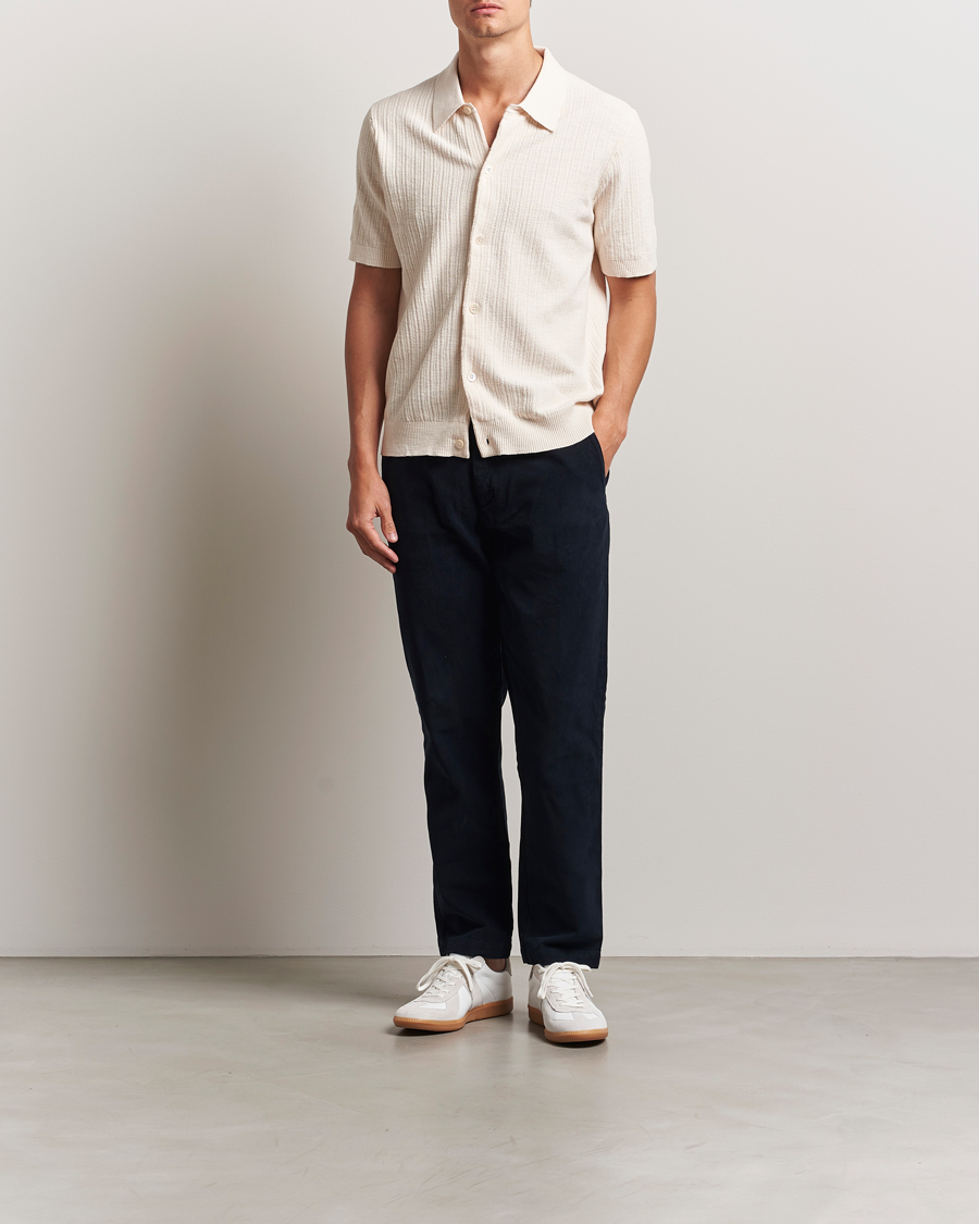 Herren | Hemden | NN07 | Nolan Knitted Short Sleeve Shirt Ecru