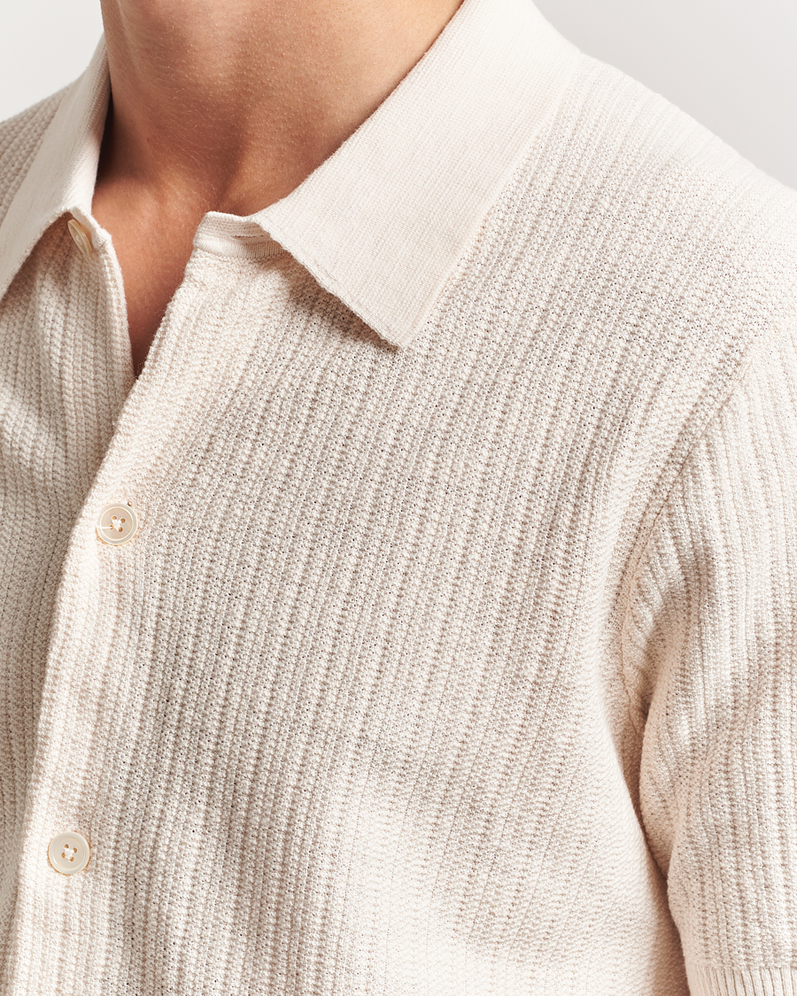 Herren | Hemden | NN07 | Nolan Knitted Short Sleeve Shirt Ecru