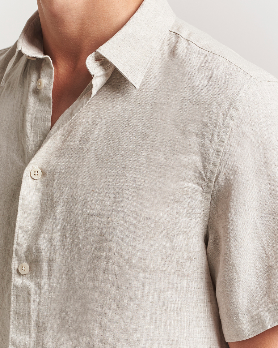 Herren | Hemden | NN07 | Enzo Linen Short Sleeve Shirt Oat