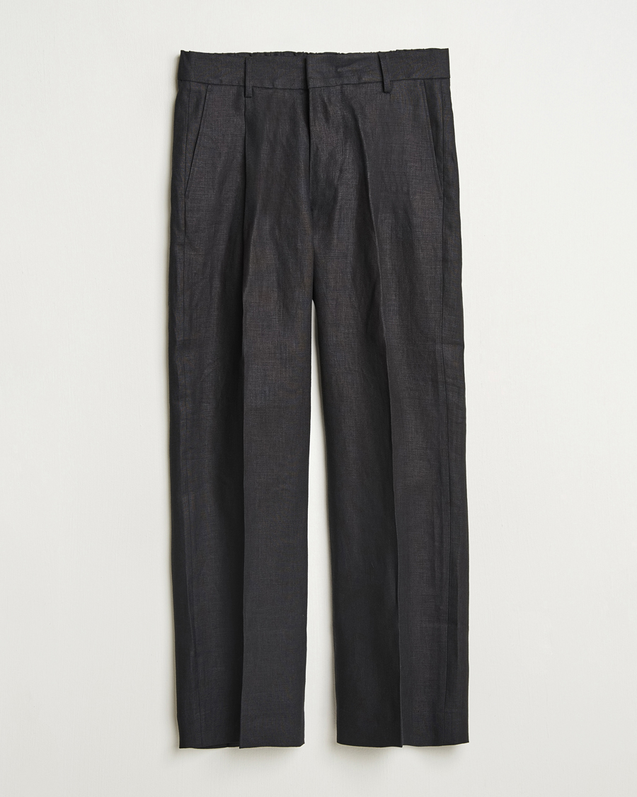 Herren | Hosen | NN07 | Kay Relaxed Fit Linen Trousers Black