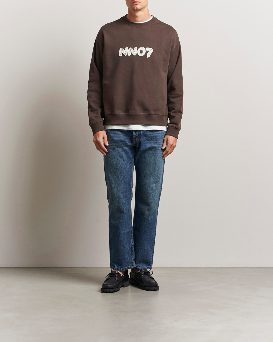 Herren | Pullover | NN07 | David Rope Logo Crew Neck Sweatshirt Coffee