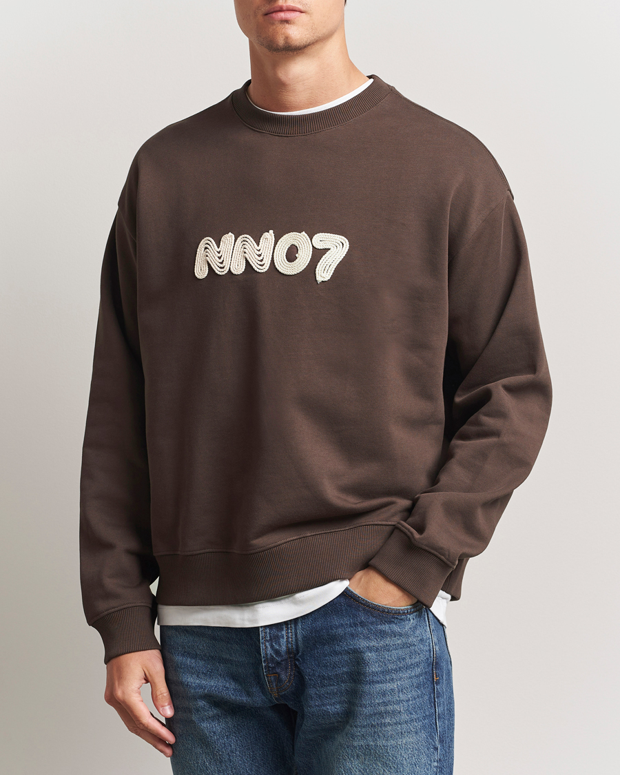 Herren | Pullover | NN07 | David Rope Logo Crew Neck Sweatshirt Coffee