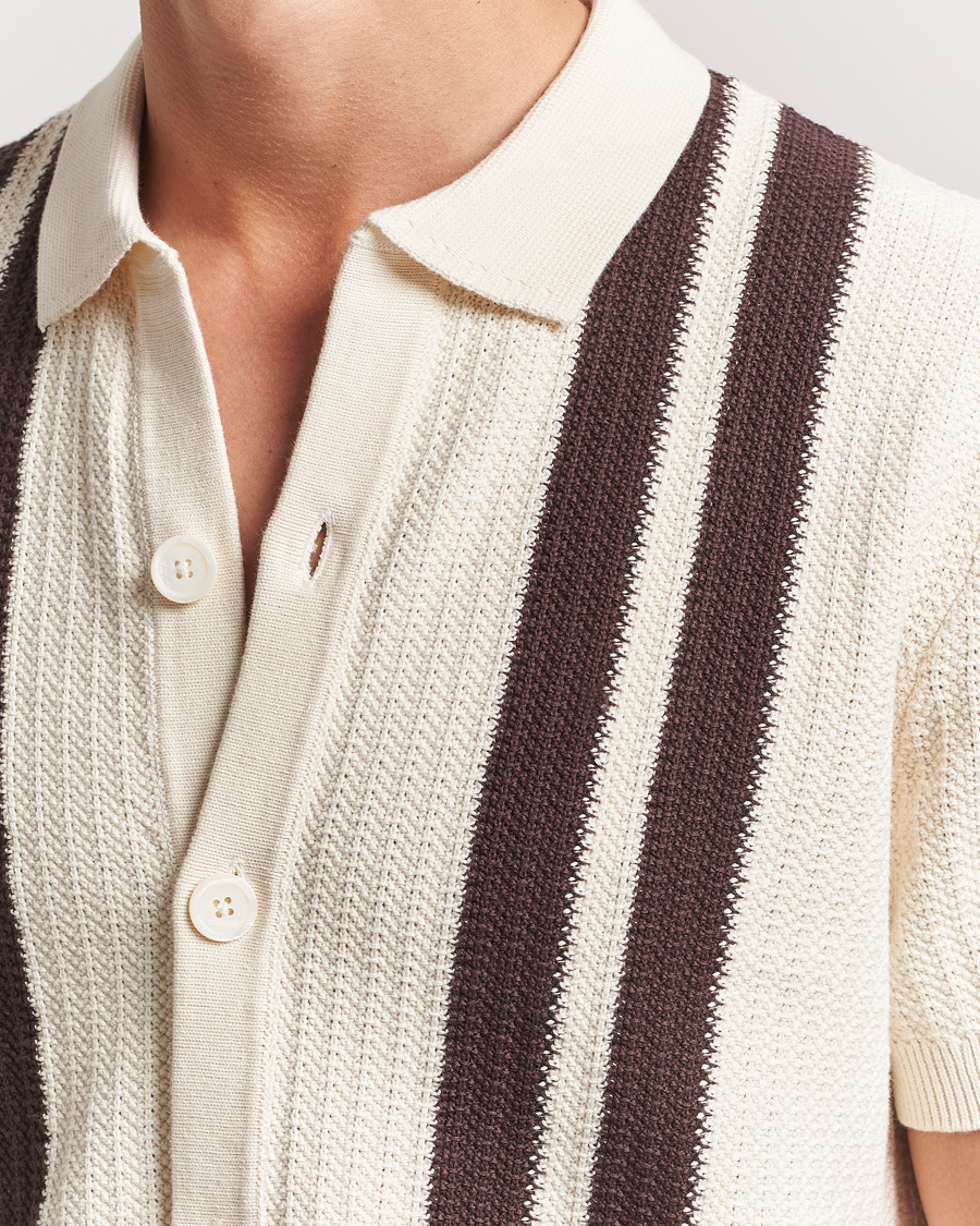 Herren | Hemden | NN07 | Ares Knitted Short Sleeve Shirt Ivory