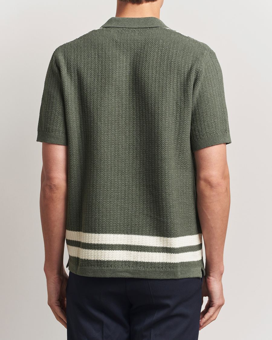 Herren | Hemden | NN07 | Ares Knitted Short Sleeve Shirt Croc Green