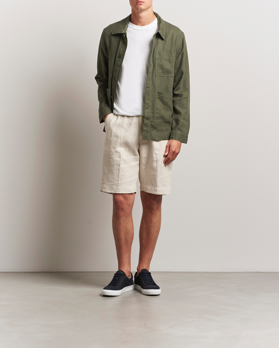 Herren | Hemden | NN07 | Olav Linen Overshirt Croc Green
