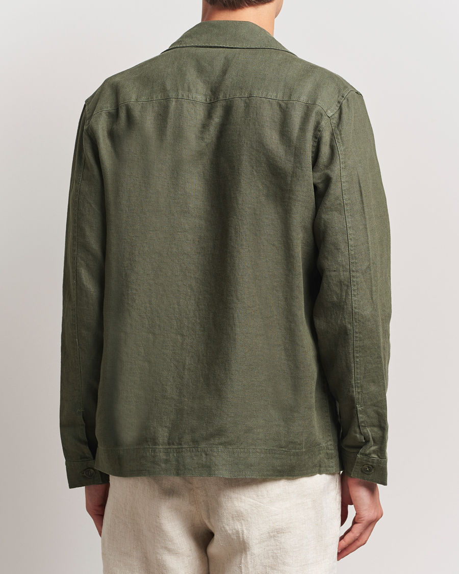 Herren | Hemden | NN07 | Olav Linen Overshirt Croc Green