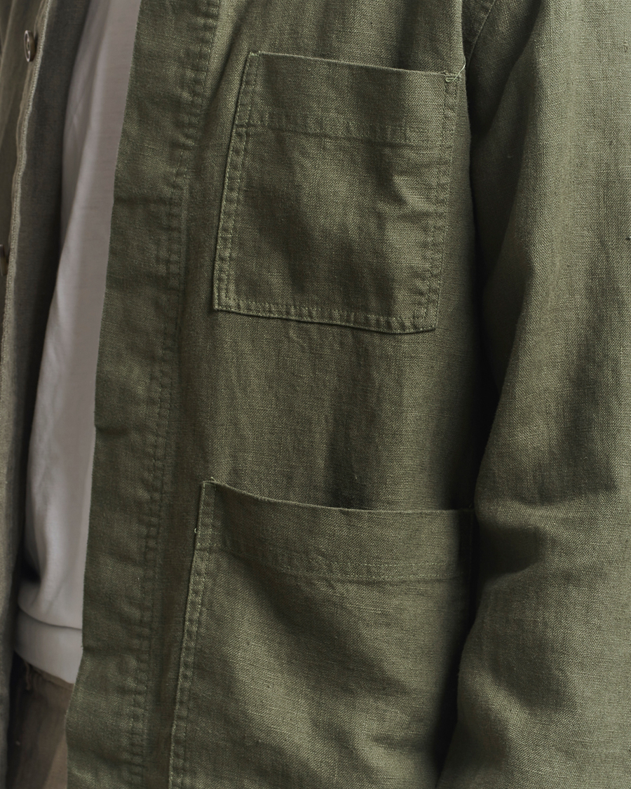 Herren | Hemden | NN07 | Olav Linen Overshirt Croc Green