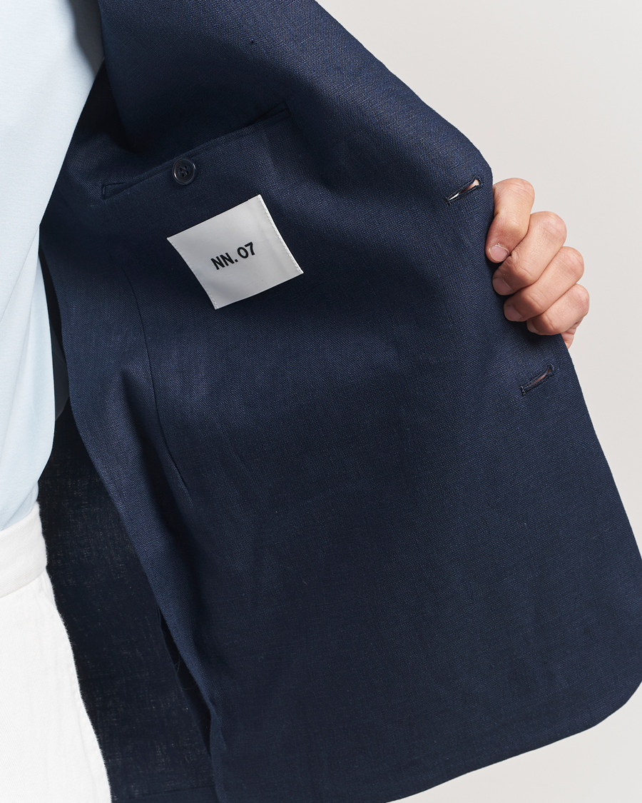 Herren | Sakkos | NN07 | Timo Linen Blazer Navy Blue