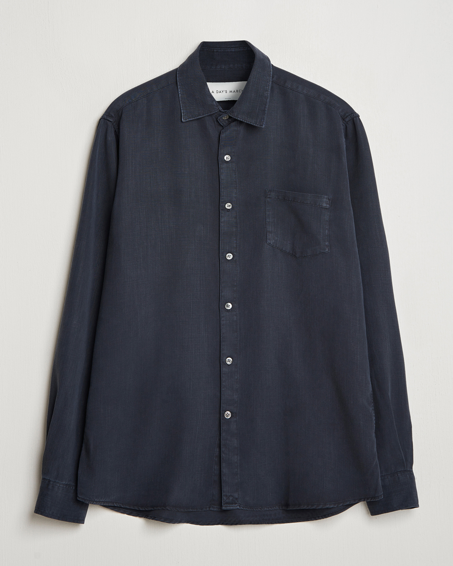 Herren | Hemden | A Day's March | Daintree Lyocell Shirt Navy