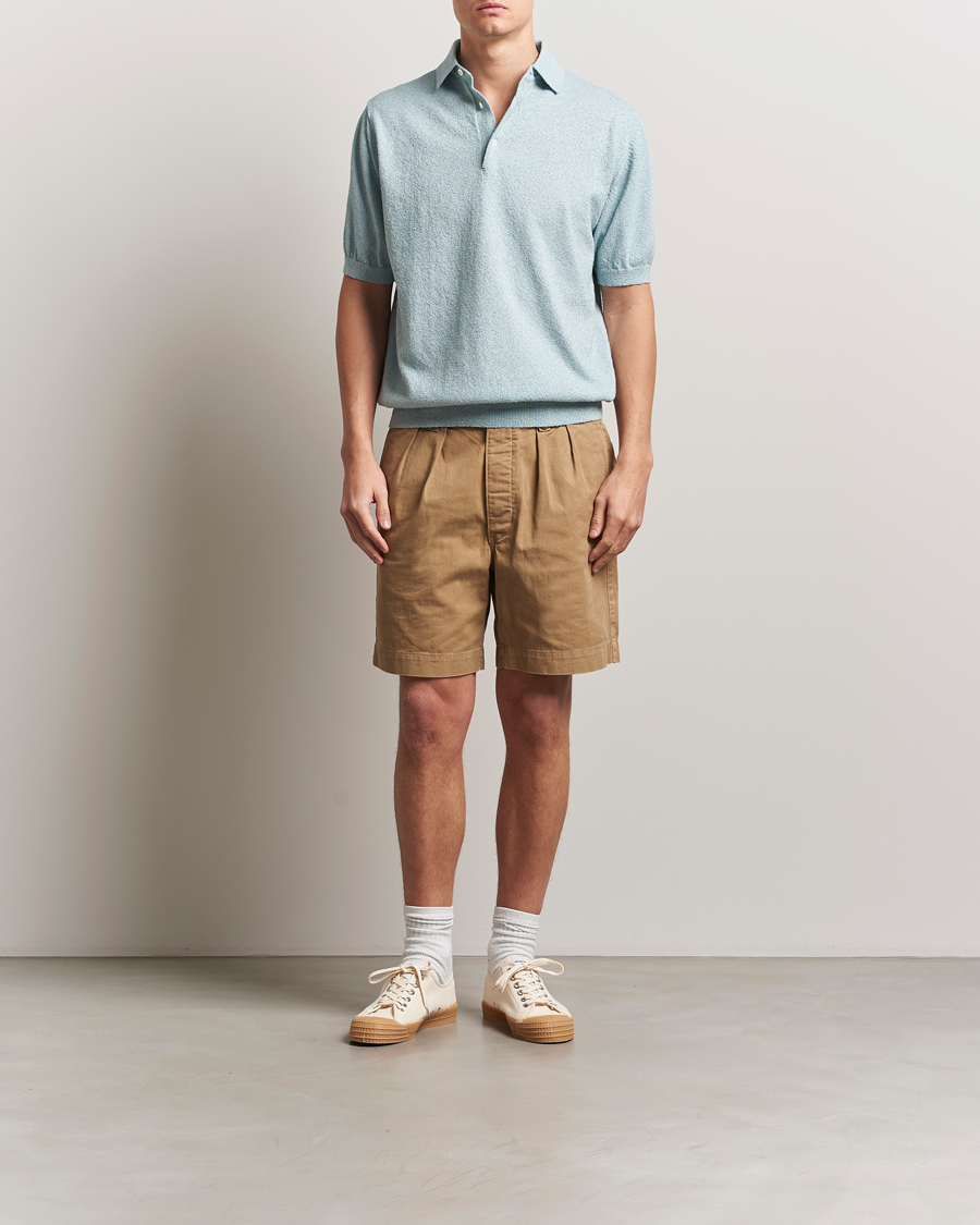 Herren | Poloshirts | BEAMS PLUS | Short Sleeve Boucle Polo Light Blue