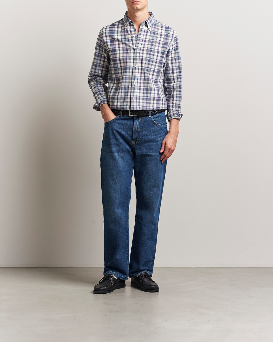 Herren | Hemden | BEAMS PLUS | Madras Button Down Shirt White/Blue