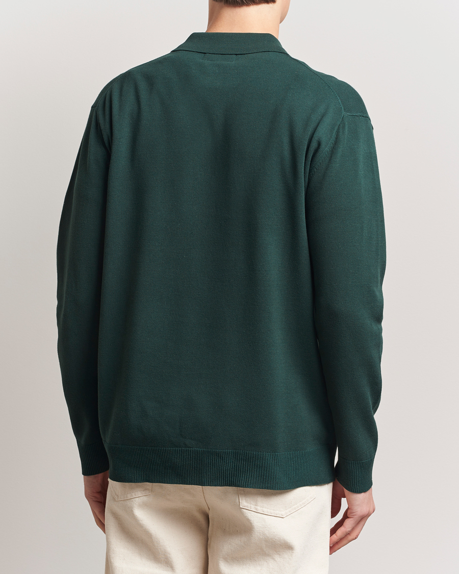 Herren | Pullover | BEAMS PLUS | Long Sleeve 12G Knit Polo Forest Green