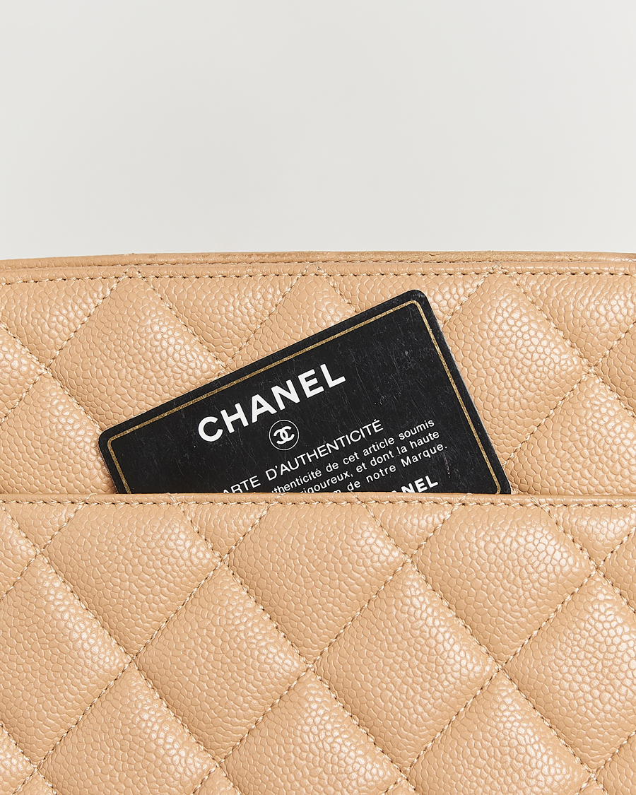 Herren | Chanel Pre-Owned Medallion Tote Bag Caviar Beige | Chanel Pre-Owned | Medallion Tote Bag Caviar Beige