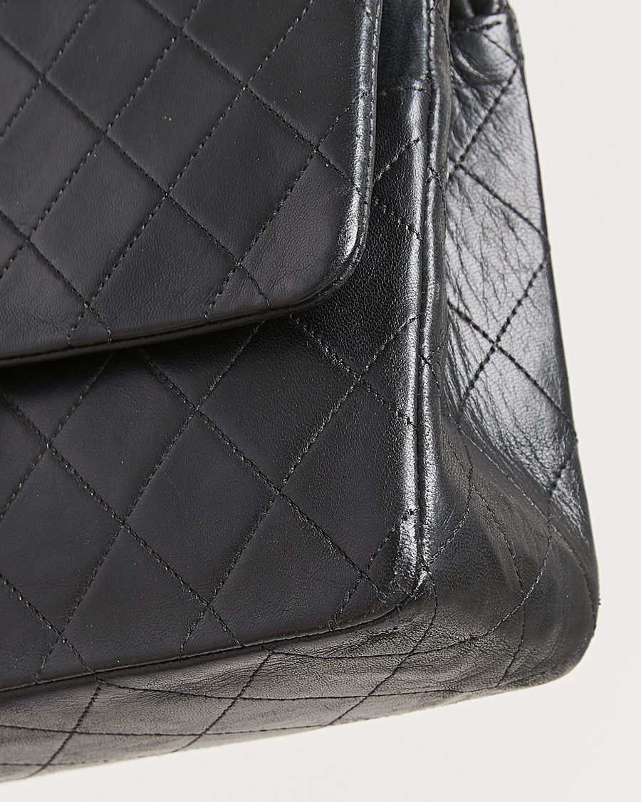 Herren | Chanel Pre-Owned Classic Medium Double Flap Bag Lambskin Black | Chanel Pre-Owned | Classic Medium Double Flap Bag Lambskin Black