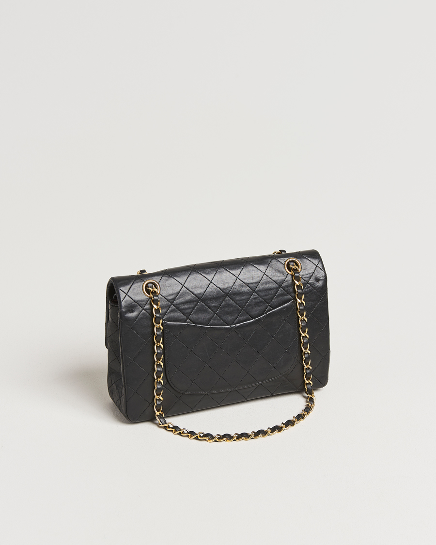 Herren | Chanel Pre-Owned Classic Medium Double Flap Bag Lambskin Black | Chanel Pre-Owned | Classic Medium Double Flap Bag Lambskin Black