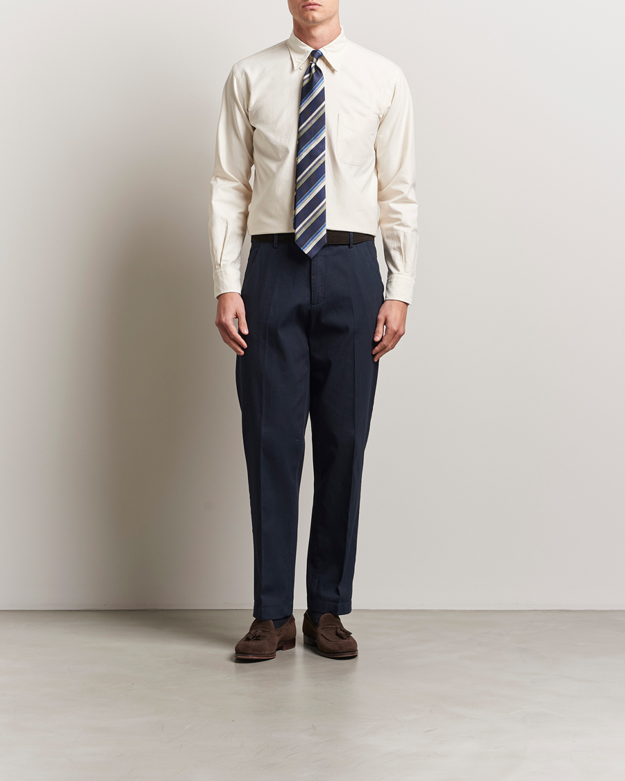 Herren | Hemden | Kamakura Shirts | Vintage Ivy Oxford Button Down Shirt Beige