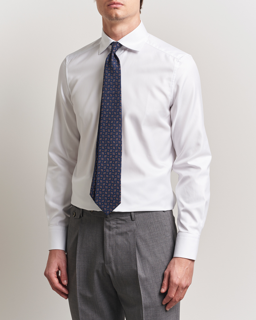 Herren | Hemden | Stenströms | 1899 Slim Cotton Twill Shirt White