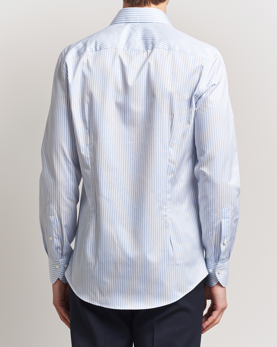 Herren | Hemden | Stenströms | 1899 Slim Striped Cotton Twill Shirt Blue/White
