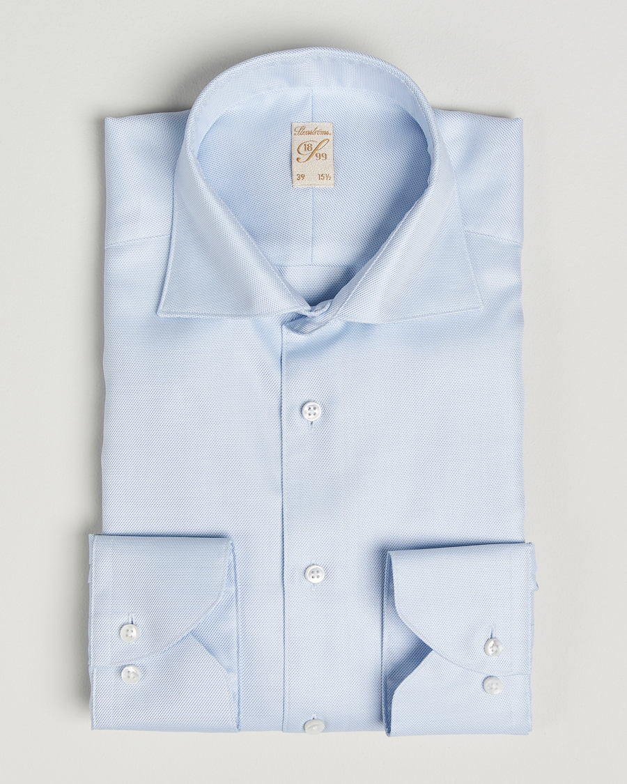 Herren | Hemden | Stenströms | 1899 Cotton Twill Shirt Light Blue