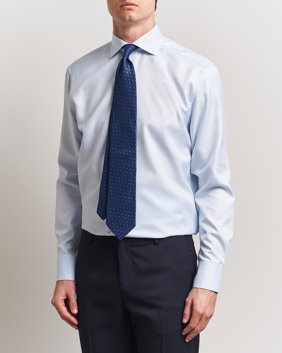 Herren | Hemden | Stenströms | 1899 Cotton Twill Shirt Light Blue