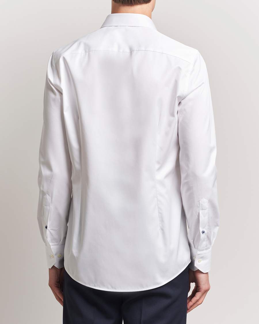 Herren | Hemden | Stenströms | Slimline Cotton Twill Cut Away Shirt White