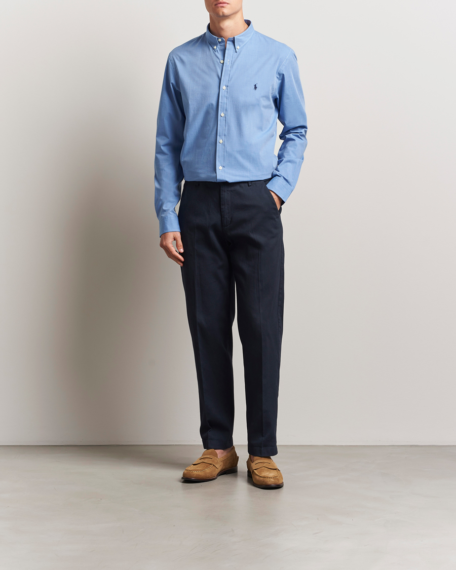 Herren | Hemden | Polo Ralph Lauren | Slim Fit Poplin Shirt Blue End on End