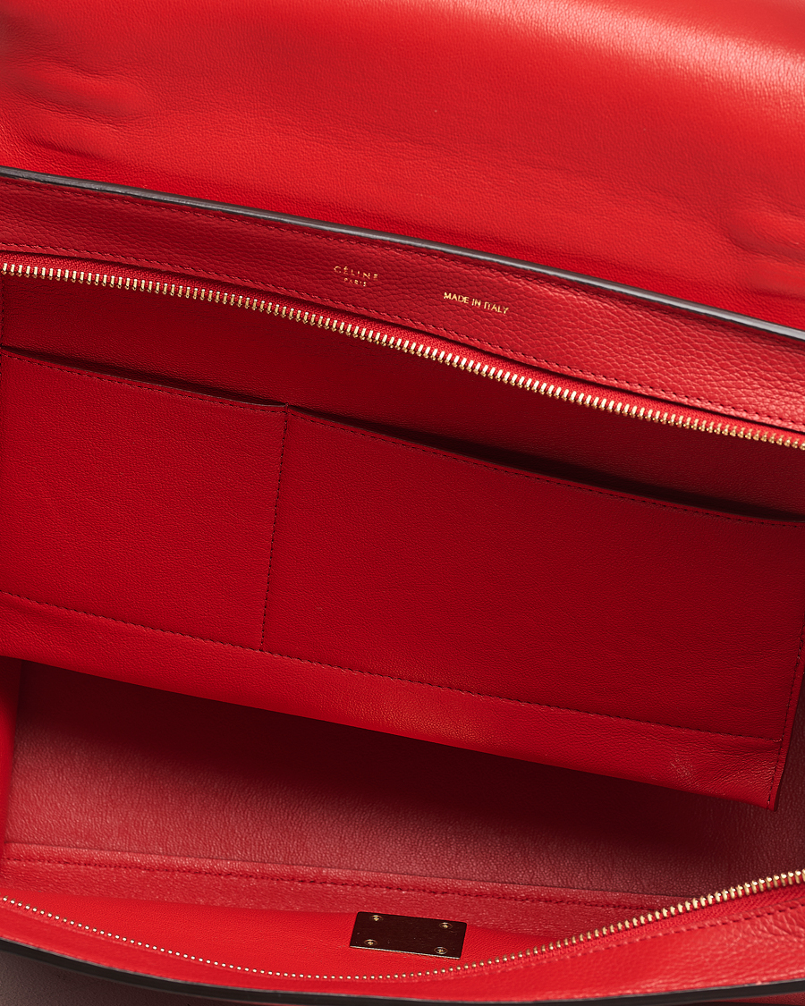 Herren | Celine Pre-Owned Trapeze Leather Suede Handbag Red Medium | Celine Pre-Owned | Trapeze Leather Suede Handbag Red Medium