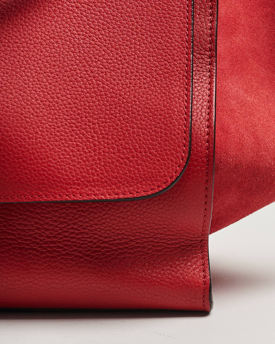 Herren | Celine Pre-Owned Trapeze Leather Suede Handbag Red Medium | Celine Pre-Owned | Trapeze Leather Suede Handbag Red Medium