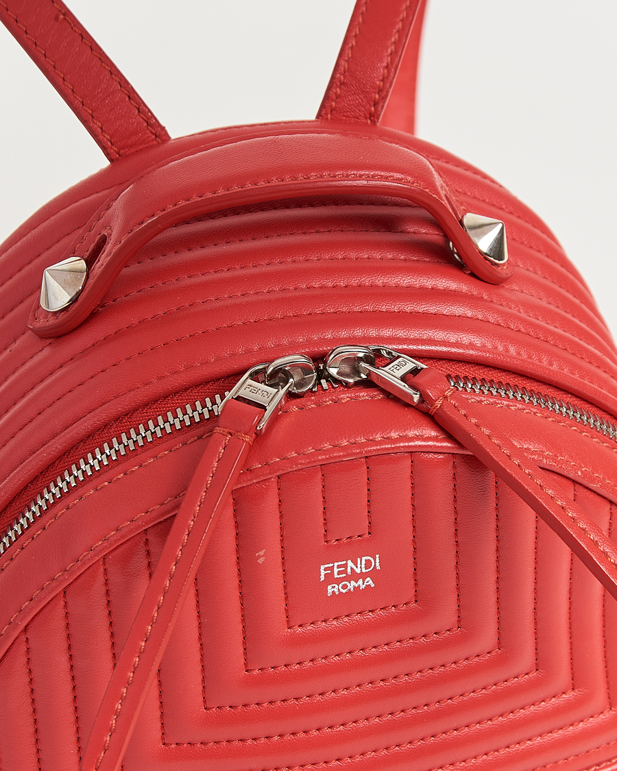 Herren | Fendi Pre-Owned Calfskin Backpack Red | Fendi Pre-Owned | Calfskin Backpack Red