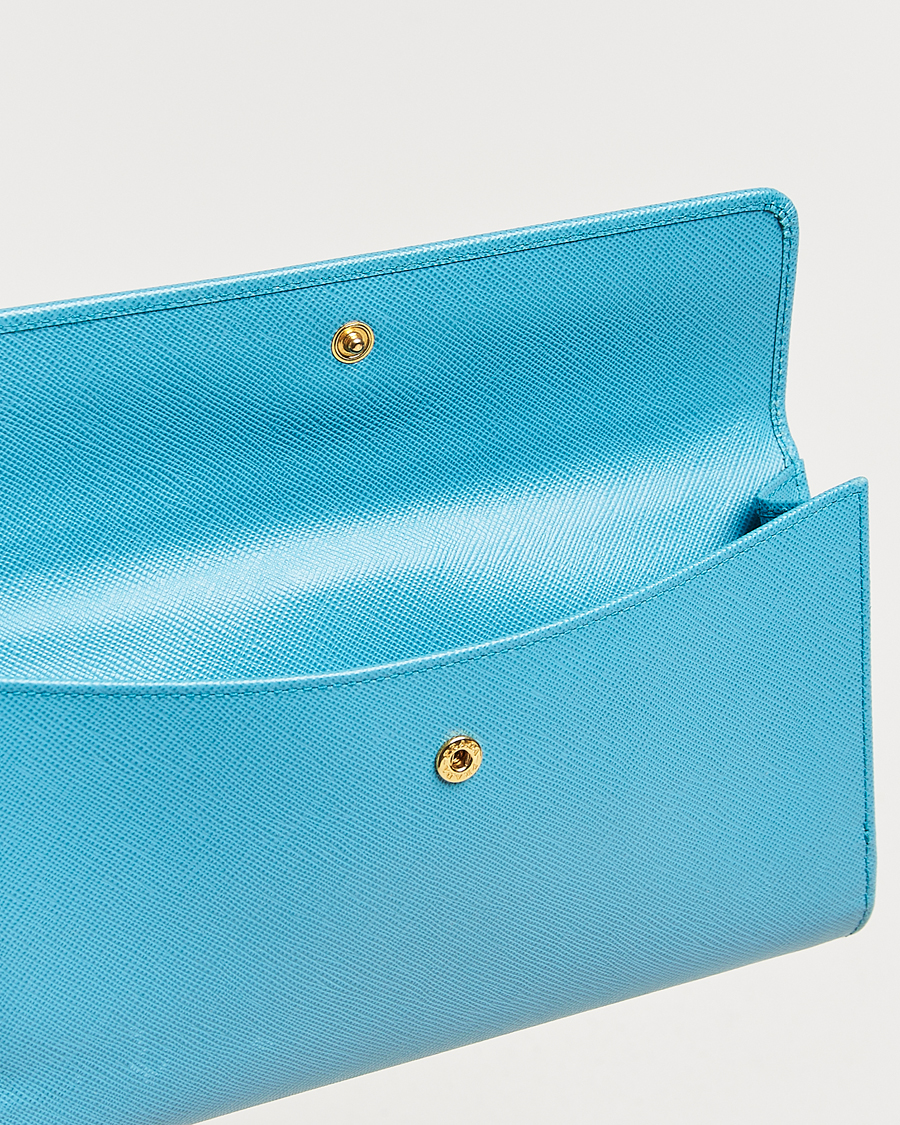 Herren | Prada Pre-Owned Saffiano Leather Wallet Light Blue | Prada Pre-Owned | Saffiano Leather Wallet Light Blue