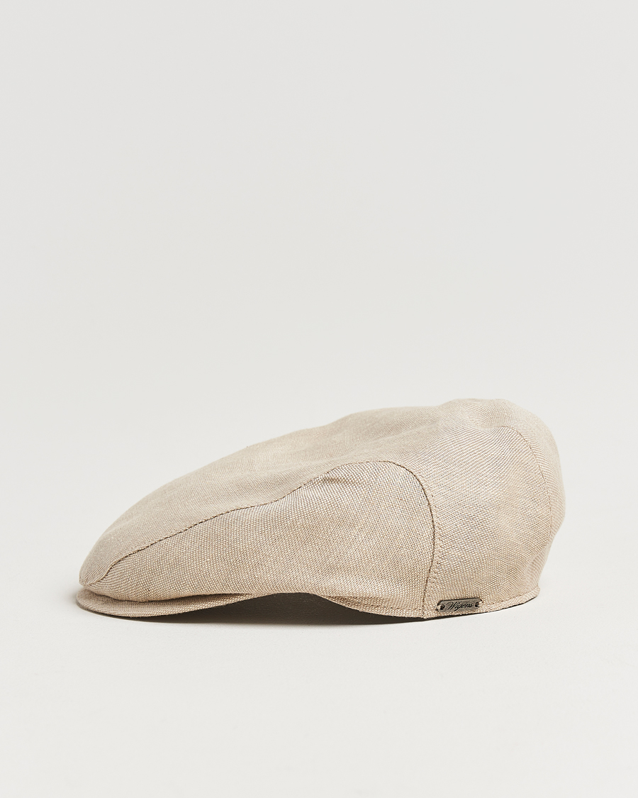 Herren | Hüte & Mützen | Wigéns | Ivy Slim Hopsack Linen Cap Sand