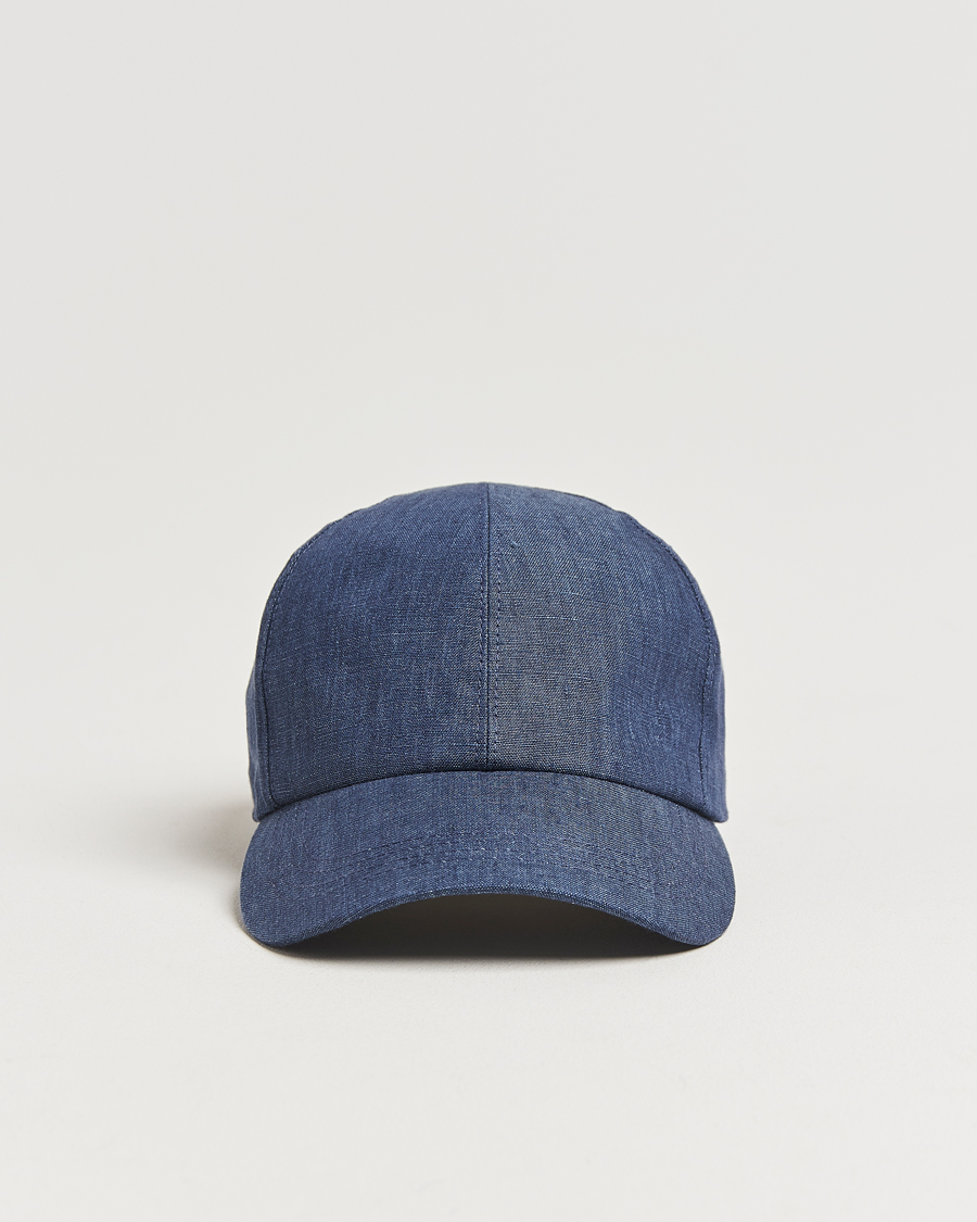 Herren | Hüte & Mützen | Wigéns | Baseball Linen Cap Denim Blue