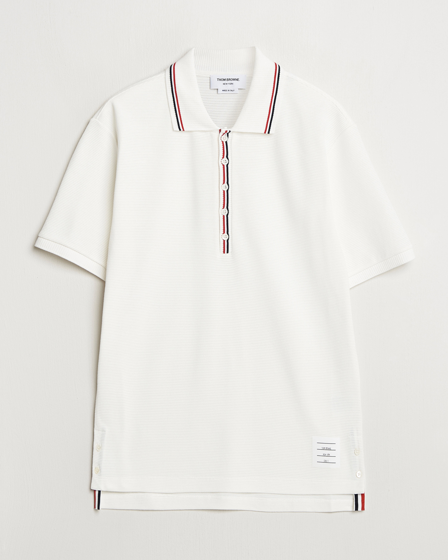 Herren | Poloshirts | Thom Browne | Waffle Cotton Polo Natural White