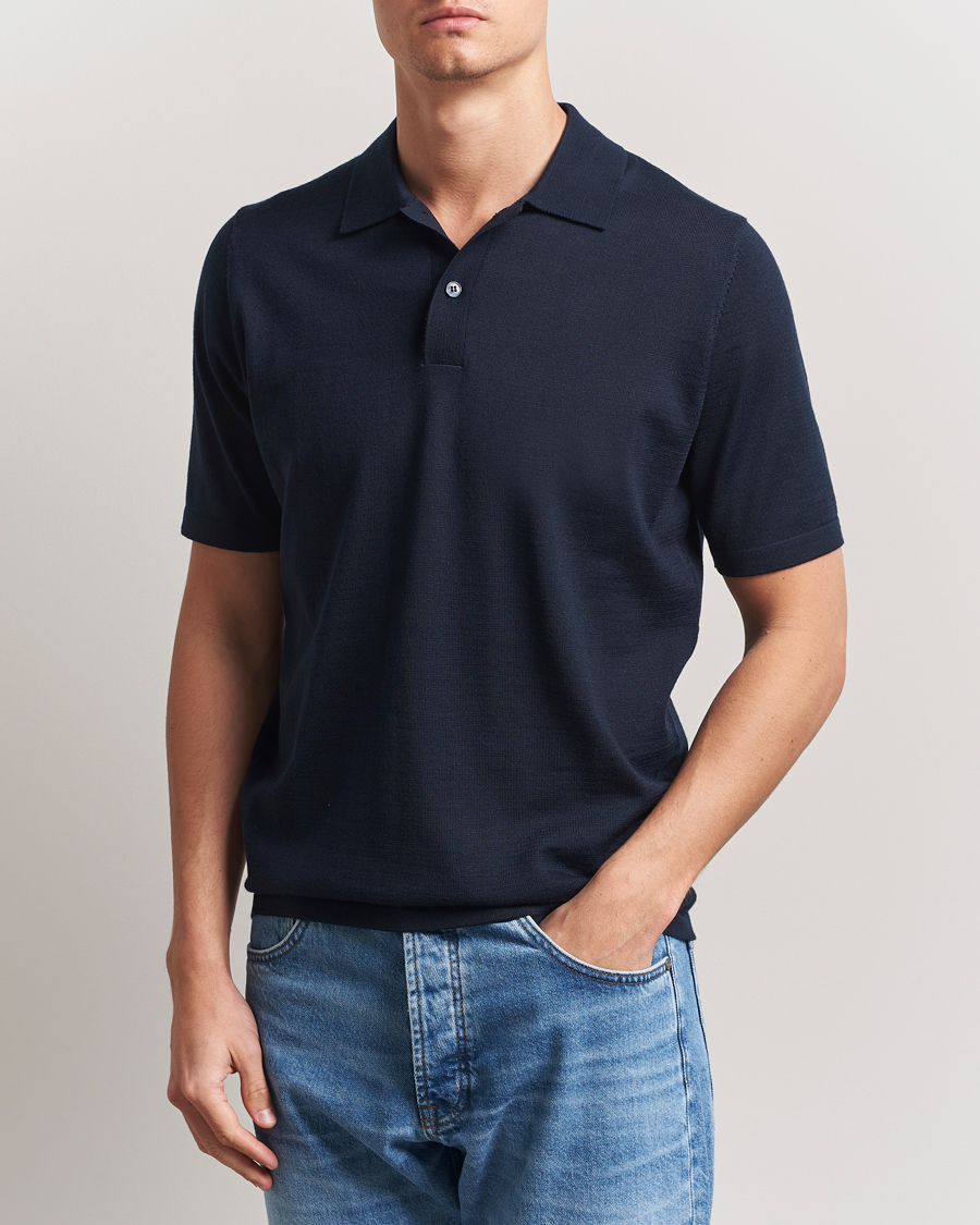 Herren | Poloshirts | Samsøe Samsøe | Sarown Knitted Polo Salute Navy