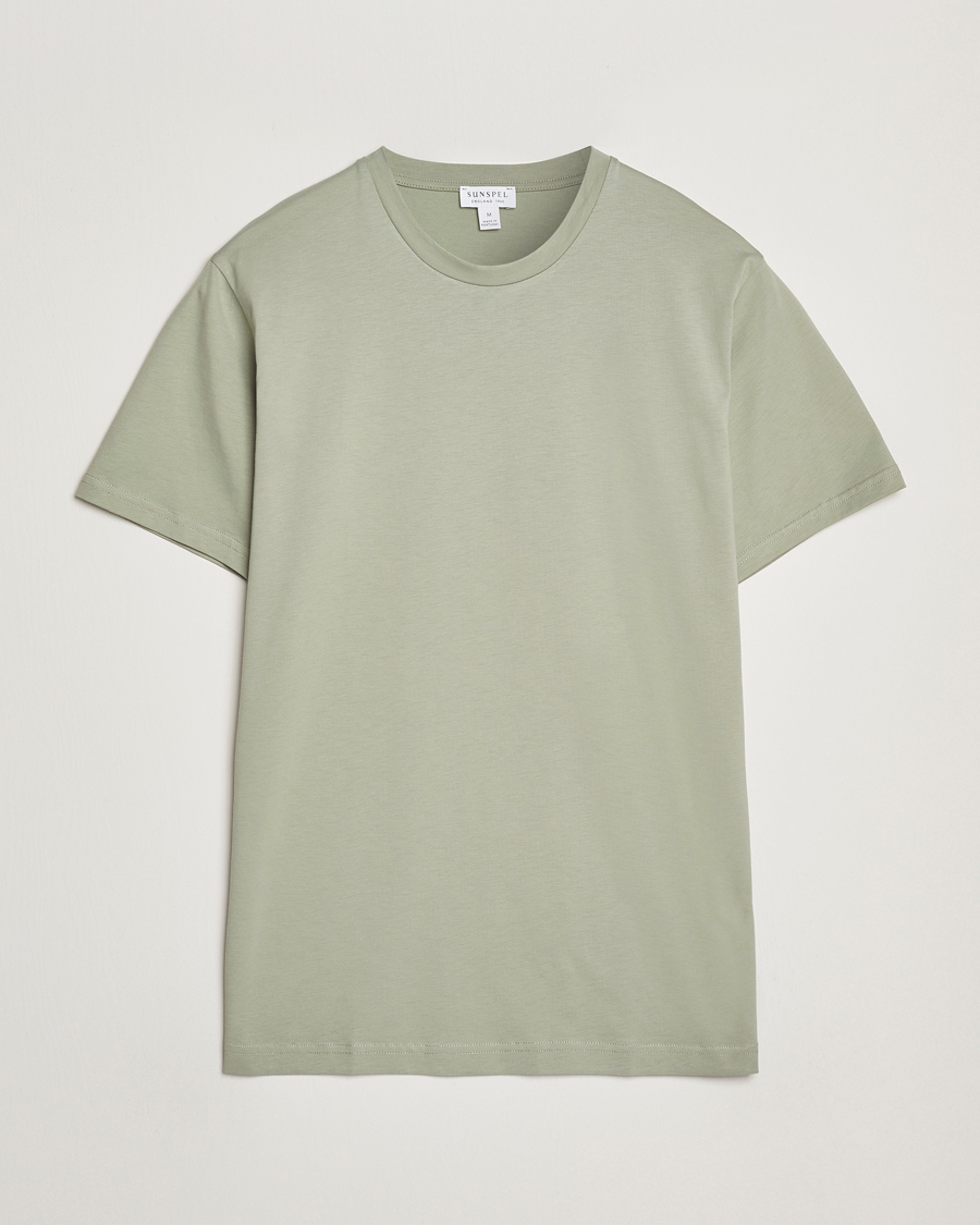 Herren | T-Shirts | Sunspel | Riviera Midweight T-Shirt Pastel Green