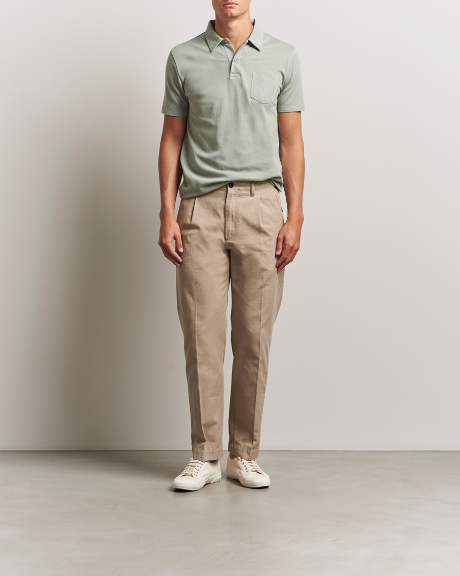 Herren | Poloshirts | Sunspel | Riviera Polo Shirt Pastel Green
